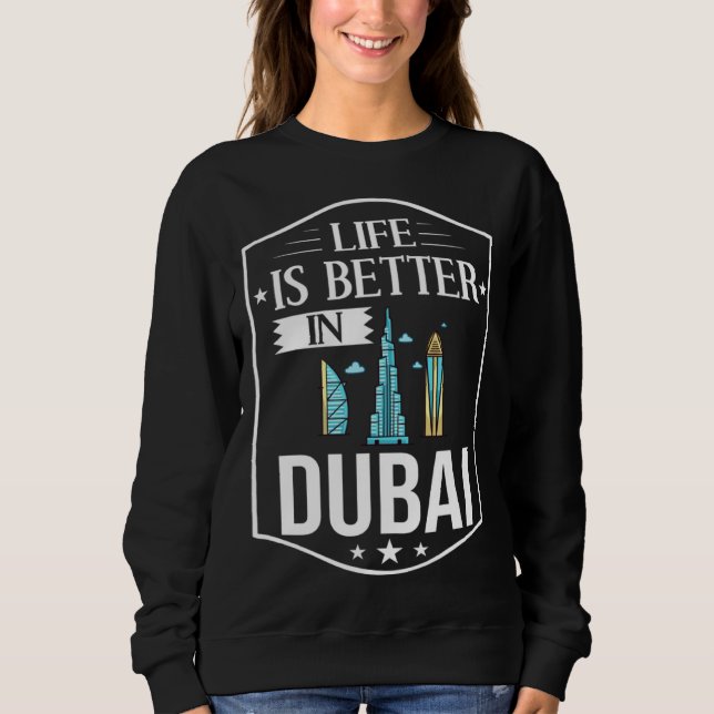 Dubai United Arab Emirates Uae City Skyline Map Tr Sweatshirt (Front)