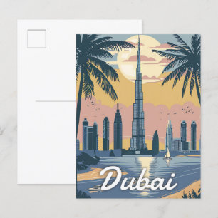 Dubai United Arab Emirates Vintage Travel Postcard
