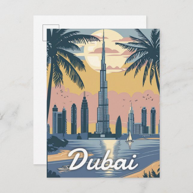 Dubai United Arab Emirates Vintage Travel Postcard (Front/Back)
