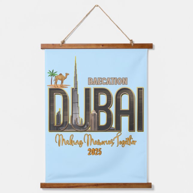 Dubai Vacation Capture the Magic of Your Adventure Hanging Tapestry (Front)
