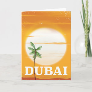 Dubai vintage style vacation poster holiday card