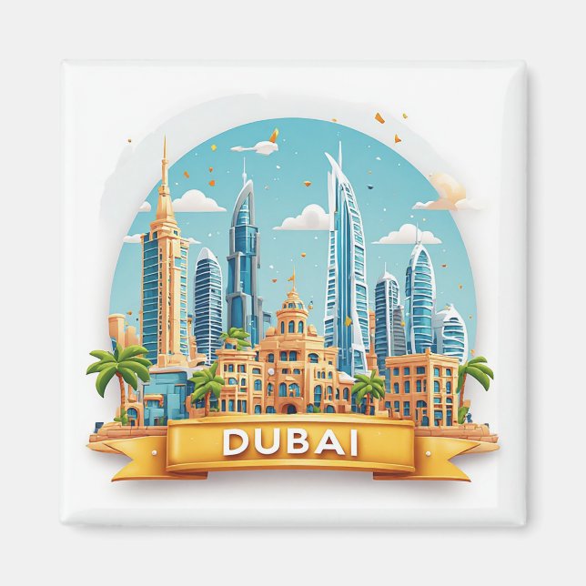 🧲 Dubai World Travel Collection Memory 🌍 Magnet (Front)