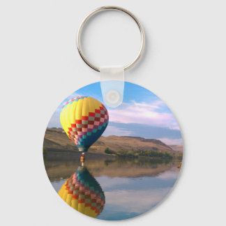 Dubble RAINBOW.  Hotair balloon on the snake river Key Ring