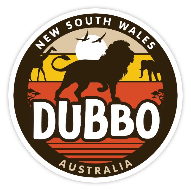 Dubbo, NSW Australia Sticker (Dubbo, New South Wales Australia Retro Round Sticker)