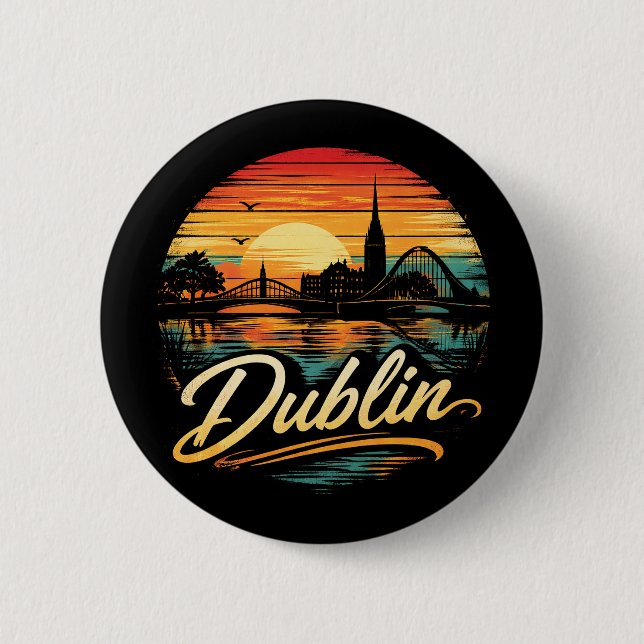 Dublin 6 Cm Round Badge (Front)