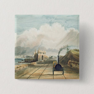 Dublin and Kingstown Railway: From the Footbridge 15 Cm Square Badge