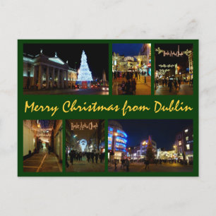 Dublin Christmas Holiday Postcard