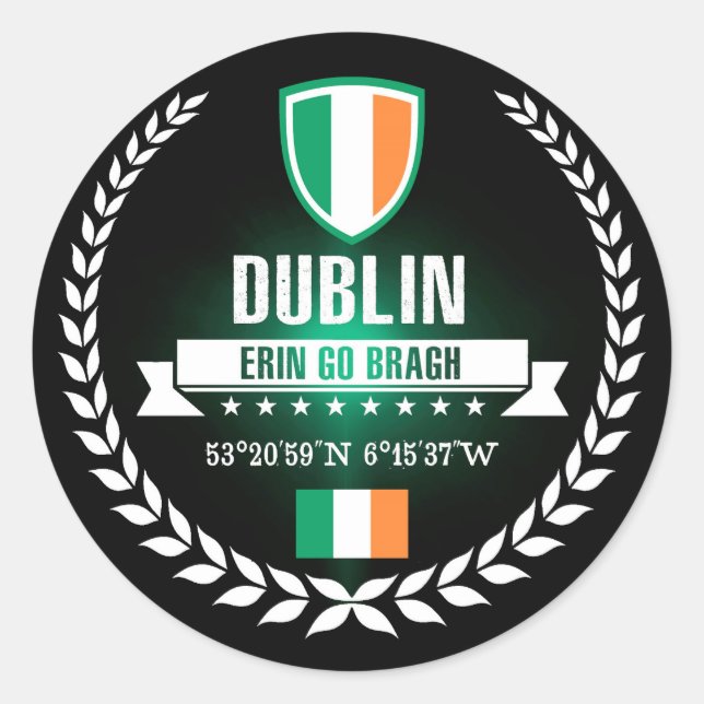 Dublin Classic Round Sticker (Front)