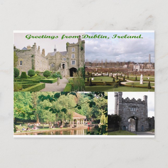 Dublin Ireland Antique buildings multi-images  Postcard (Front)