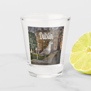 Dublin Ireland Bird on Brick Wall Shot Glass