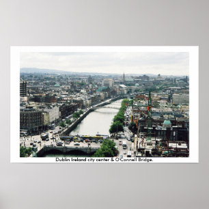 Dublin Ireland city centre skyline Poster