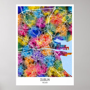Dublin Ireland City Map Poster
