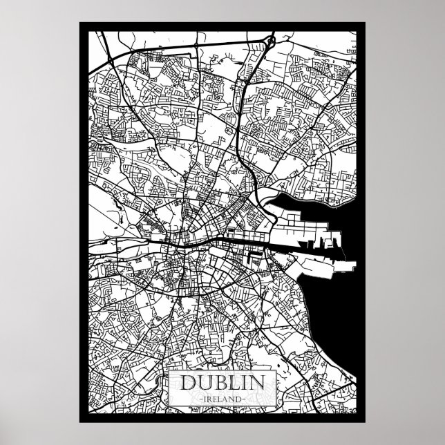 Dublin Ireland City Map Poster (Front)