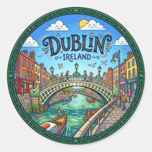 Dublin Ireland Classic Round Sticker