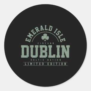 Dublin Ireland Clover Leaf Irish St. Patricks Day Classic Round Sticker