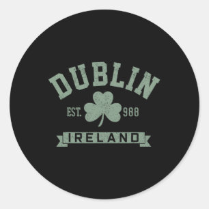 Dublin Ireland Clover Leaf Irish St. Patricks Day  Classic Round Sticker