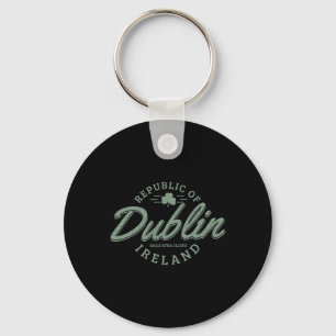 Dublin Ireland Clover Leaf Irish St. Patricks Day Key Ring