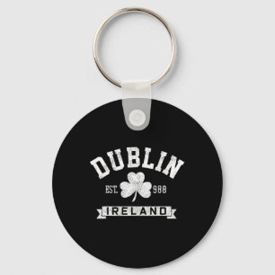 Dublin Ireland Clover Leaf Irish St. Patricks Day  Key Ring