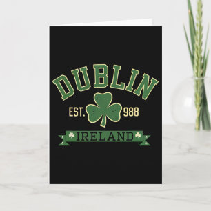 Dublin Ireland Clover Leaf Shamrock St Patricks Da Card