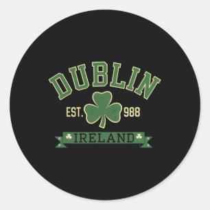 Dublin Ireland Clover Leaf Shamrock St Patricks Da Classic Round Sticker