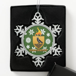 Dublin Ireland Crest Irish Snowflake Pewter Christmas Ornament