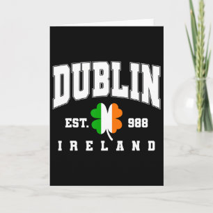 Dublin Ireland Est 988 Clover Leaf Shamrock St. Pa Card