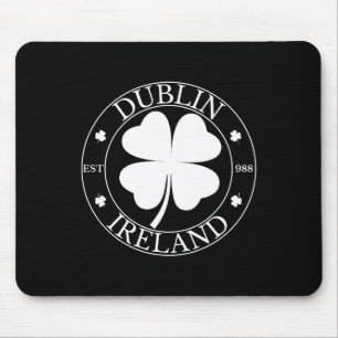 Dublin Ireland Est 988 Clover Leaf Shamrock St. Pa Mouse Pad