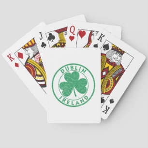 Dublin Ireland Est 988 Clover Leaf Shamrock St. Pa Playing Cards