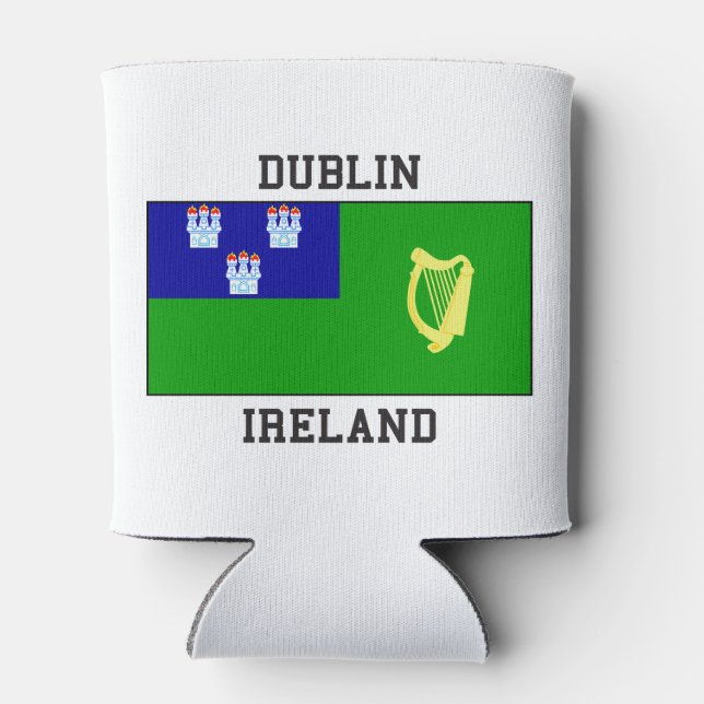 Dublin, Ireland Flag Can Cooler (Back)