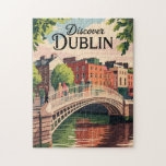 Dublin Ireland Illustration Travel Art Vintage Jigsaw Puzzle<br><div class="desc">Dublin retro vector travel design. Its historic buildings include Dublin Castle,  dating to the 13th century,  and imposing St Patrick’s Cathedral,  founded in 1191.</div>