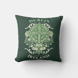 Dublin Ireland Irish Celtic Cross Cushion