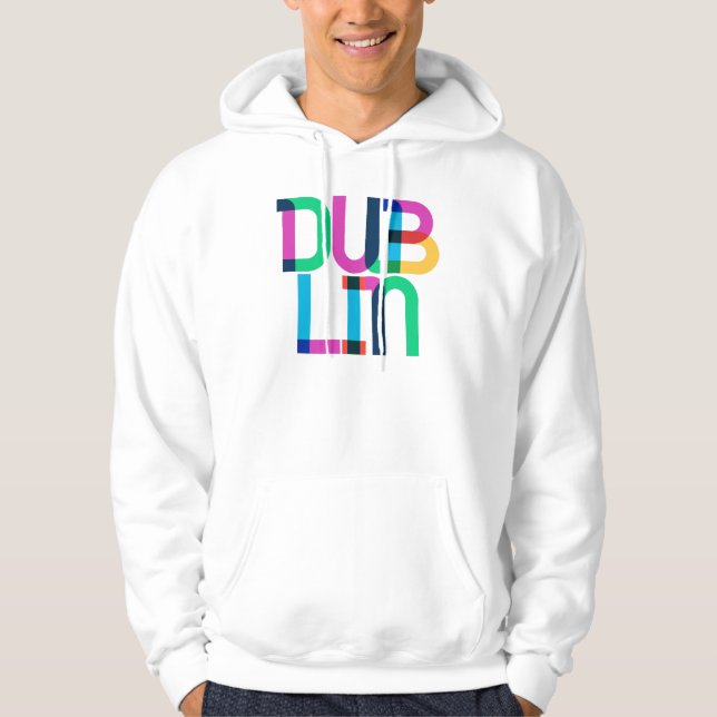 Dublin Ireland Pop Art Letters Hoodie (Front)