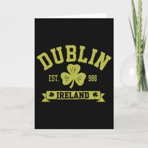 Dublin Ireland Shamrock Clover Clover Leaf Design  Card