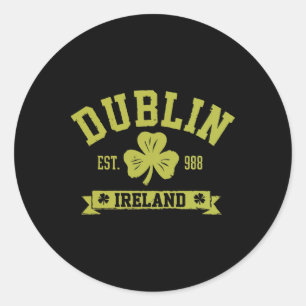 Dublin Ireland Shamrock Clover Clover Leaf Design  Classic Round Sticker