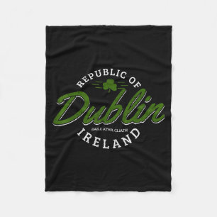 Dublin Ireland Shamrock St. Patricks Day Green Sou Fleece Blanket