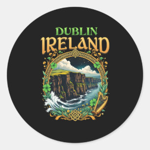 Dublin Ireland Souvenir Sea Cliffs Dublin Vacation Classic Round Sticker