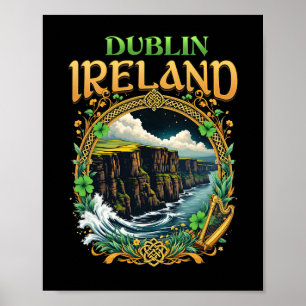 Dublin Ireland Souvenir Sea Cliffs Dublin Vacation Poster
