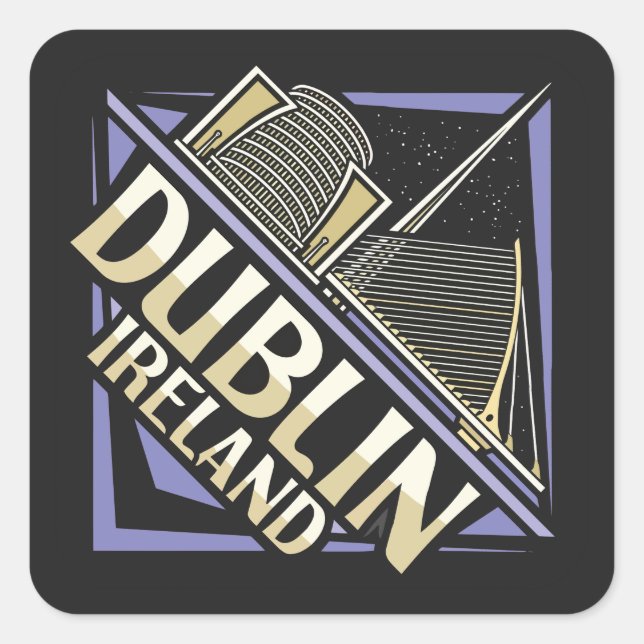 Dublin Ireland Square Sticker (Front)