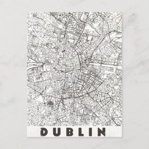 Dublin Ireland Vintage Travel Map Postcard