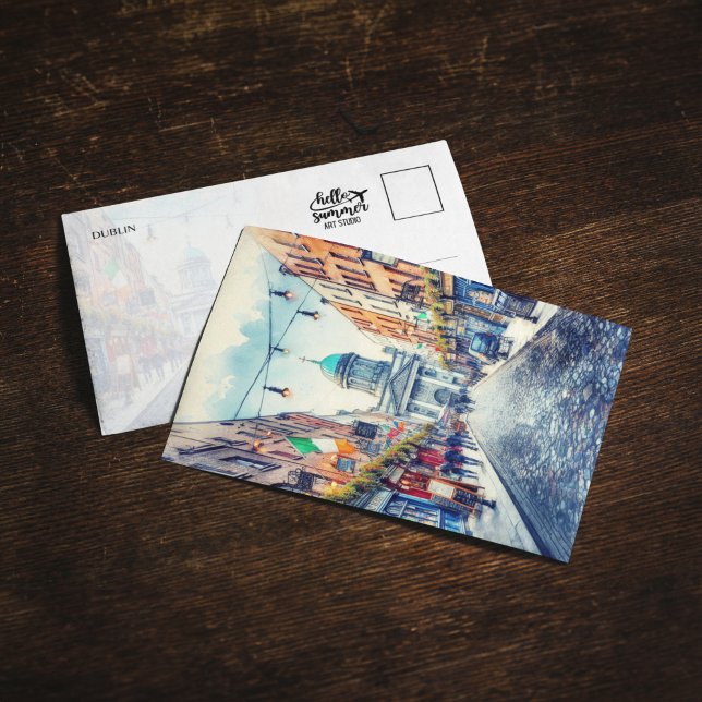 Dublin Ireland Watercolor Postcard (Creator Uploaded)