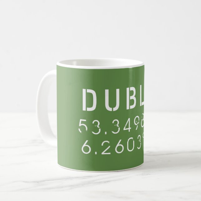 Dublin Longitude Latitude Coffee Mug (Front Left)
