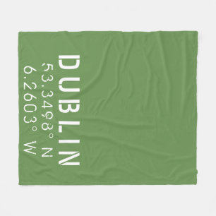 Dublin Longitude Latitude Fleece Blanket