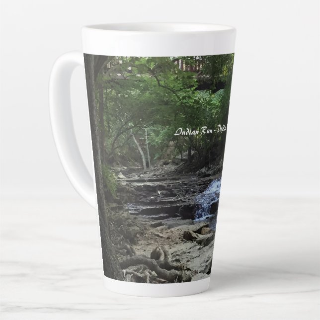 Dublin Ohio Indian Run Creek Latte Mug (Left Angle)