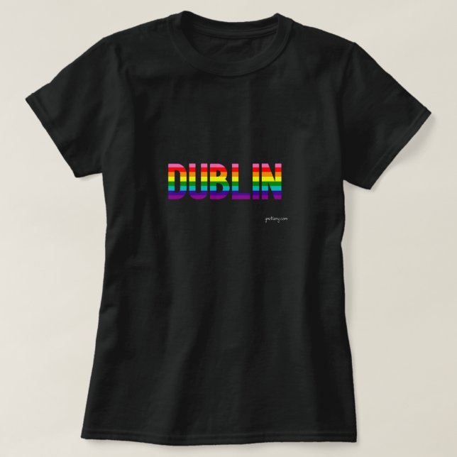 Dublin Pride Rainbow Flag T Shirt W.  (Design Front)