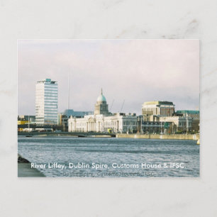 Dublin River Liffey, Spire & Customs House Postcard