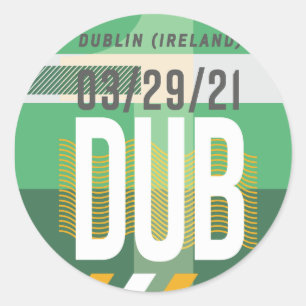 Dublin - Travel Tag Round Sticker