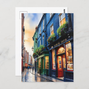 Dublin watercolor art postcard