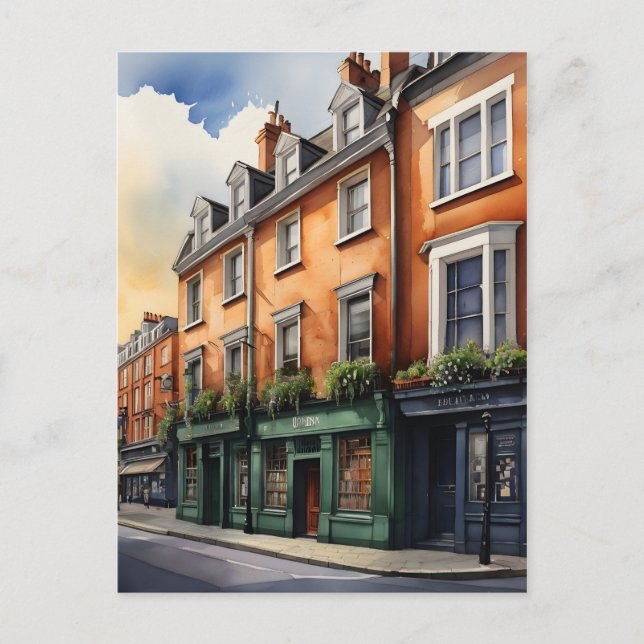 Dublin watercolor art postcard (Front)