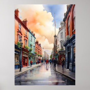 Dublin watercolor art poster