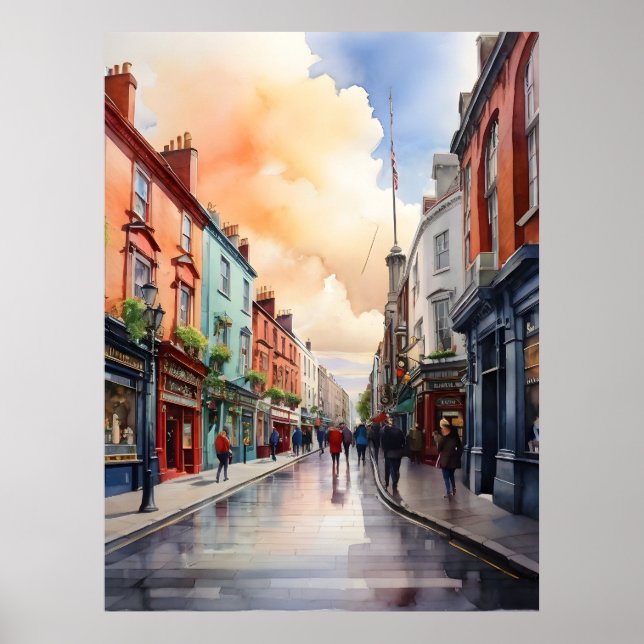 Dublin watercolor art poster (Front)